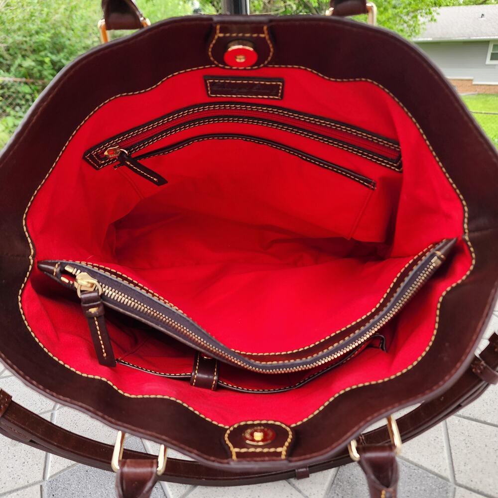 Dooney & Bourke Ostrich Exotic Leather Lexington Shopper Tote Bag - Picture 8 of 12